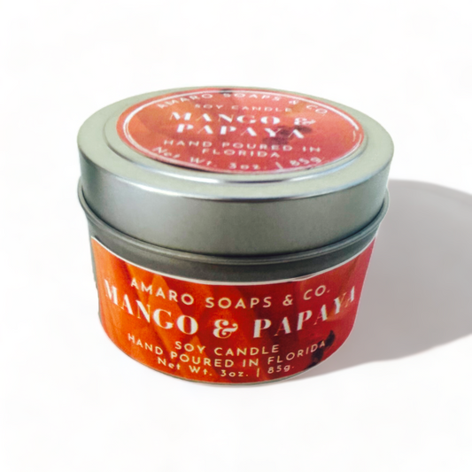 Mango & Papaya Soy Candle Tin