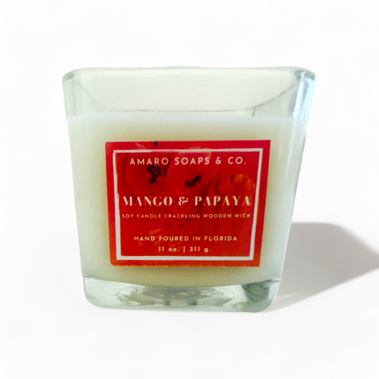 Mango & Papaya Wooden Wick Soy Candle