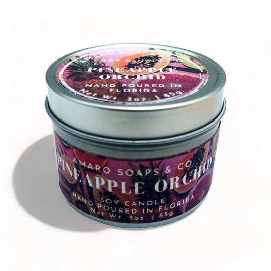 Pineapple Orchid Soy Candle Tin
