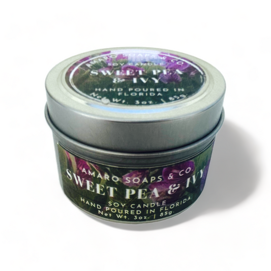 Sweet Pea & Ivy Soy Candle Tin