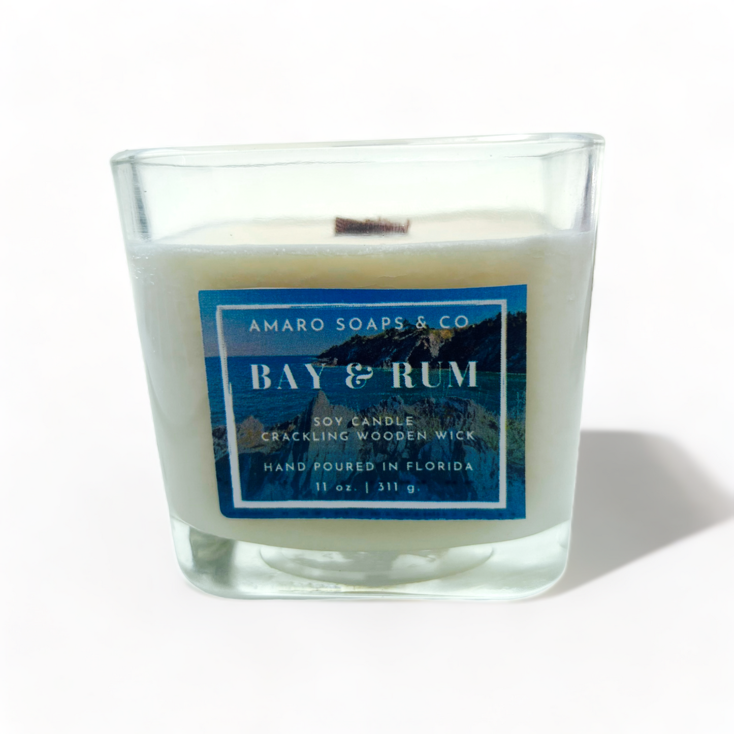 Bay & Rum Wooden Wick Soy Candle