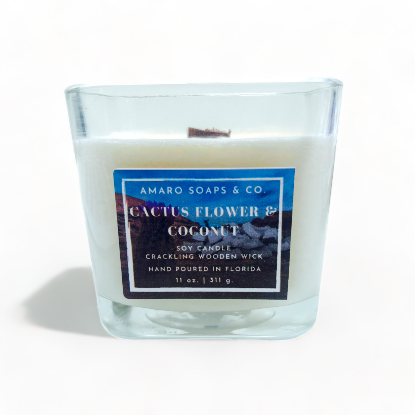 Cactus Flower & Coconut Wooden Wick Soy Candle