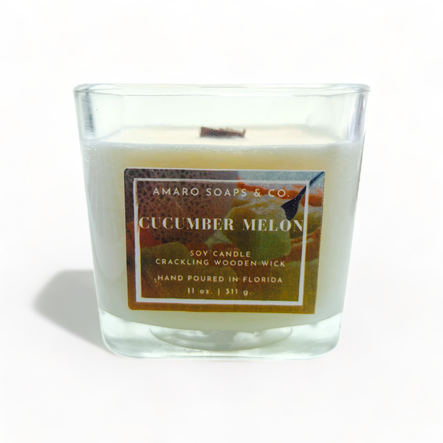 Cucumber Melon Wooden Wick Soy Candle