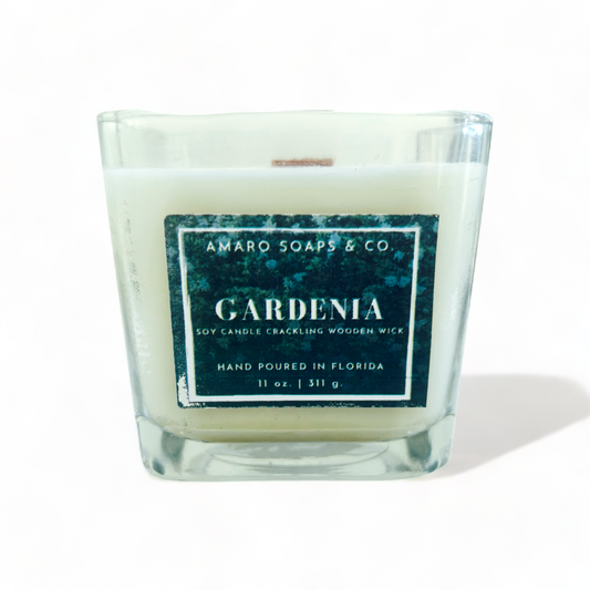 Gardenia Wooden Wick Soy Candle
