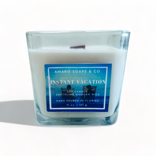 Instant Vacation Wooden Wick Soy Candle