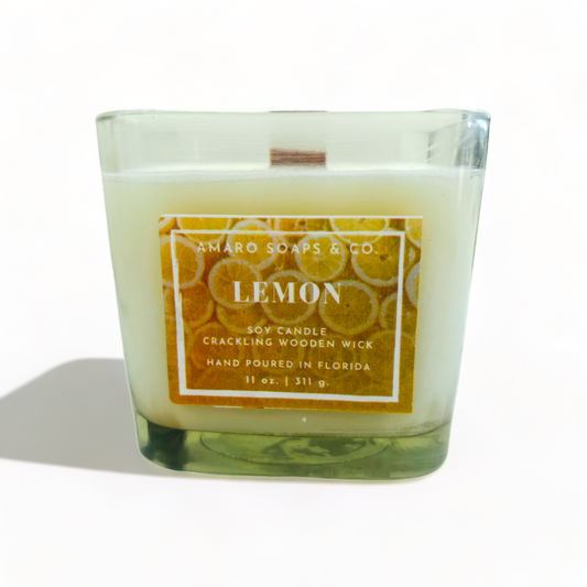 Lemon Wooden Wick Soy Candle