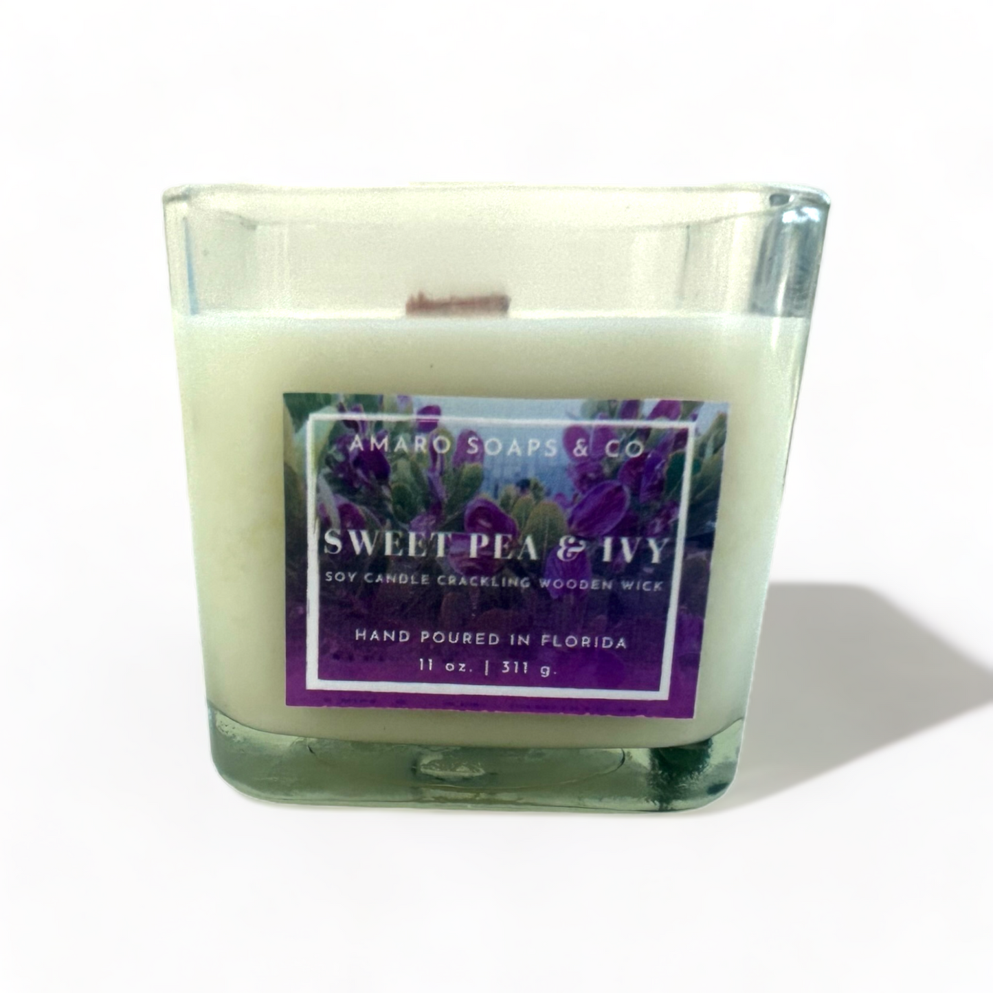 Sweet Pea & Ivy Wooden Wick Soy Candle