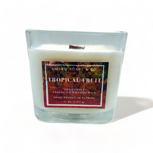 Tropical Fruit Wooden Wick Soy Candle