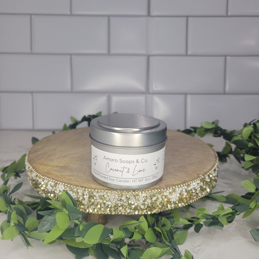Coconut & Lime Soy Candle Tin